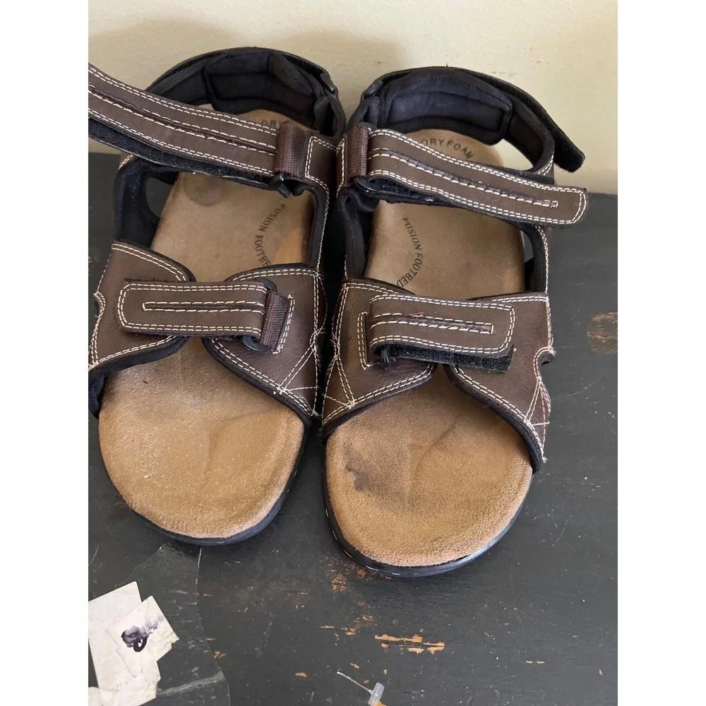 Mens Dockers Fusion Footbed Brown Sandals Sz 11M aoutdoor Gorpcore Hiking Beach‎